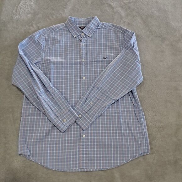 Vineyard Vines  Long Sleeve Button Up Plaid‎ Men's Size L - Picture 1 of 7
